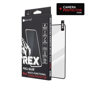 Ochranné sklo celotvárové + Ochranné sklo na kameru Samsung Galaxy S22 Plus, Sturdo Rex, čierne