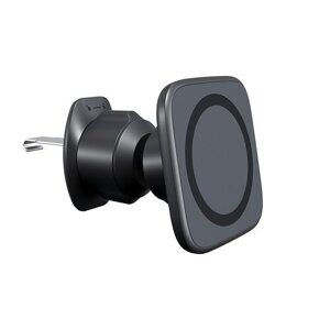 Magnetický držiak do vetracej mriežky auta + kovový krúžok, čierny