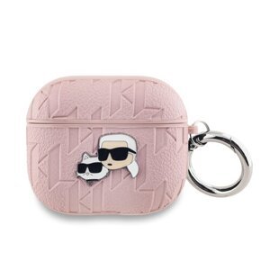 Karl Lagerfeld PU Embossed Karl and Choupette Heads Pouzdro pro AirPods Pro 2 Pink