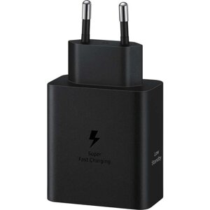 Samsung cestovná nabíjačka EP-T5020XBEGEU, 50W + USB-C/USB-C kabel 5A 1.8m Super Fast, čierny