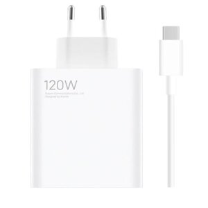 Xiaomi MDY-13-EE USB-A 120W Cestovní Nabíječka + USB-C 6A Datový Kabel White (Bulk) (Poškrábané)