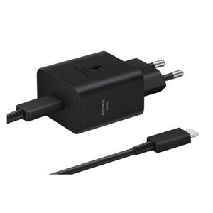 EP-T4511XBE Samsung USB-C 45W Cestovní nabíječka + USB-C Datový Kabel Black (Pošk. Balení)