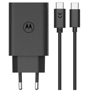 Motorola TurboPower USB-C 68W GaN Cestovní Nabíječka + USB-C/USB-C Datový Kabel 6.5A Black