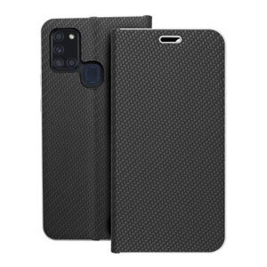 Puzdro Luna Book Carbon Samsung Galaxy A21s - čierne