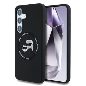 Karl Lagerfeld Liquid Silicone K&CH Heads MagSafe Zadní Kryt pro Samsung Galaxy S25+ Black