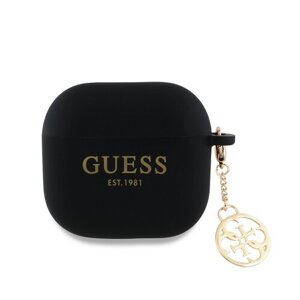Guess 4G Charm Silikonové Pouzdro pro AirPods 4 Black