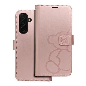 Puzdro Mezzo Book Samsung Galaxy A26 5G, vzor medvedík - ružovo-zlaté