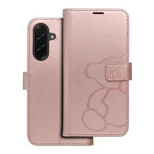 Puzdro Mezzo Book Samsung Galaxy A36 5G, vzor medvedík - ružovo-zlaté
