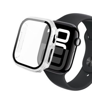 mobilNET plastový kryt s tvrdeným sklom pre Apple Watch 10, 46mm, priehľadný