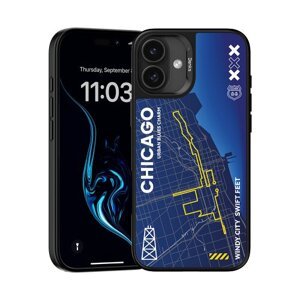 Puzdro Benks Dynamic City Magsafe iPhone 16, vzor Chicago - modré