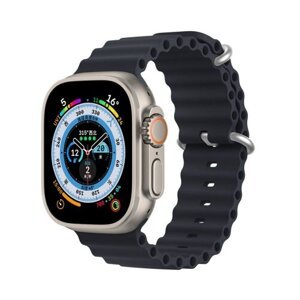 Remienok Dux Ducis Ocean Wave Apple Watch 38/40/41mm, silikónové - čierne