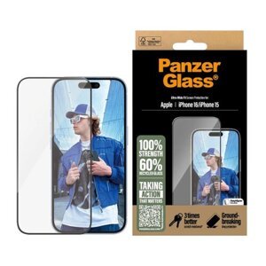 PanzerGlass Tvrzené sklo UWF pro Apple iPhone 15/16 Black