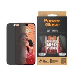 PanzerGlass Privacy Tvrzené sklo UWF pro Apple iPhone 15 Black