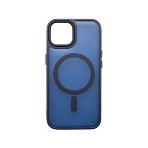 Sturdo plastové puzdro iPhone 15, modré (Magsafe Frosted)