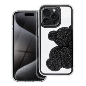 Puzdro Teddy Bear iPhone 14 Pro Max - čierne