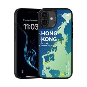 Puzdro Benks Dynamic City Magsafe iPhone 16, vzor Hong Kong - modro-zelené