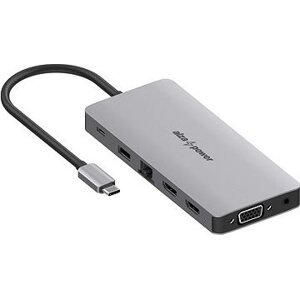 AlzaPower Metal USB-C Dock Station 12 v 1 Triple Screen vesmírno sivý