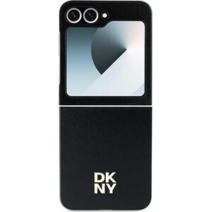 DKNY PU Leather Stack Logo Zadný Kryt na Samsung Galaxy Z Flip6 Black
