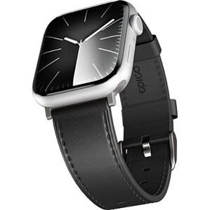 Epico Watch Strap Leather for Apple Watch SE/Series 1-9 (38/40/41 mm)/10 (42 mm) – čierny