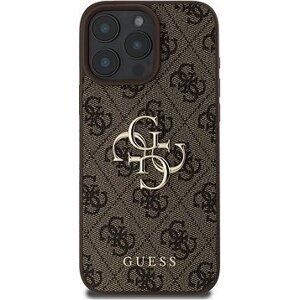 Guess PU 4G Metal Logo Zadný Kryt na iPhone 16 Pro Max Brown