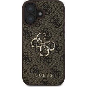 Guess PU 4G Metal Logo Zadný Kryt na iPhone 16 Plus Brown