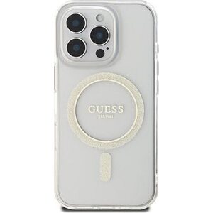 Guess IML Glitter Ring MagSafe Zadný Kryt na iPhone 16 Pro Max Transparent