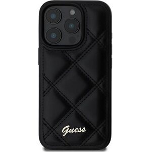 Guess PU Leather Quilted Zadný Kryt pre iPhone 16 Pro Max Black