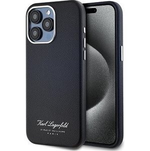 Karl Lagerfeld Grained PU Hotel RSG Zadný Kryt na iPhone 15 Pro Max Black