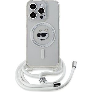 Karl Lagerfeld IML Crossbody Choupette Head MagSafe Zadný Kryt na iPhone 15 Pro Max Transparent