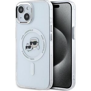 Karl Lagerfeld IML K&CH Heads Metal Frame MagSafe Zadný Kryt na iPhone 13 Transparent