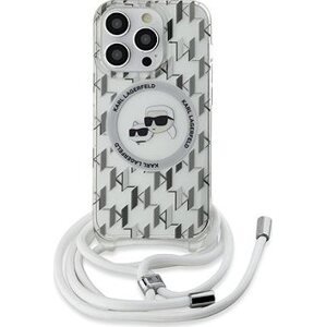 Karl Lagerfeld IML Monogram Crossbody K&CH Heads MagSafe Zadný Kryt na iPhone 14 Pro Transparent
