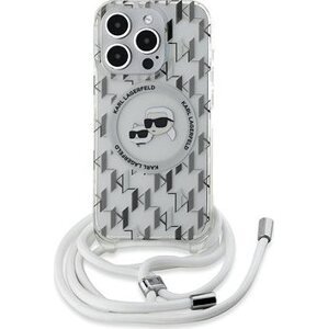 Karl Lagerfeld IML Monogram Crossbody K&CH Heads MagSafe Zadný Kryt na iPhone 15 Pro Transparent