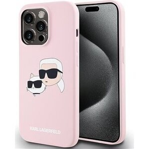 Karl Lagerfeld Liquid Silicone Double Heads MagSafe Zadný Kryt na iPhone 14 Pro Max Pink