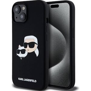 Karl Lagerfeld Liquid Silicone Double Heads MagSafe Zadný Kryt na iPhone 15 Black