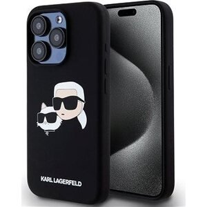 Karl Lagerfeld Liquid Silicone Double Heads MagSafe Zadný Kryt na iPhone 15 Pro Black