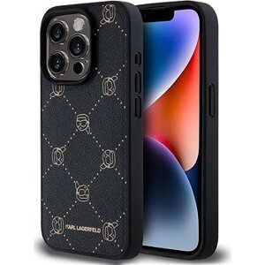 Karl Lagerfeld PU Karl Heads Pattern MagSafe Zadný Kryt na iPhone 15 Pro Black