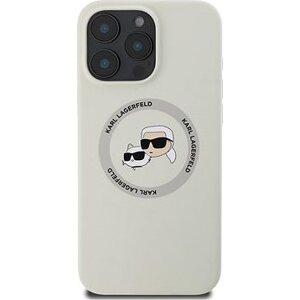 Karl Lagerfeld Liquid Silicone K&CH Heads MagSafe Zadný Kryt na iPhone 16 Pro Max Beige