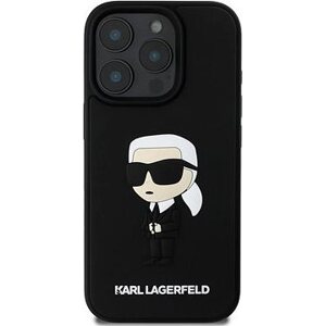 Karl Lagerfeld 3D Rubber Ikonik Zadný Kryt na iPhone 16 Pro Max Black