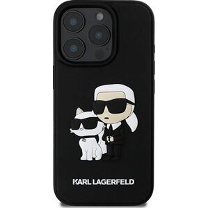 Karl Lagerfeld PU Saffiano Karl and Choupette Zadný Kryt pre iPhone 16 Pro Black