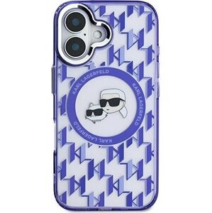 Karl Lagerfeld IML Monogram K&CH Heads MagSafe Zadný Kryt pre iPhone 16 Purple