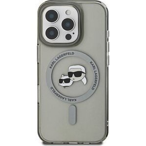 Karl Lagerfeld IML K&CH Heads Metal Frame MagSafe Zadný Kryt pre iPhone 16 Pro Black