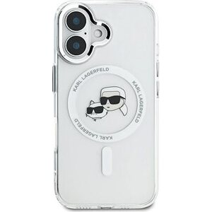 Karl Lagerfeld IML K&CH Heads Metal Frame MagSafe Zadný Kryt pre iPhone 16 Plus Transparent