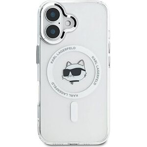 Karl Lagerfeld IML Choupette Head Metal Frame MagSafe Zadný Kryt pre iPhone 16 Transparent