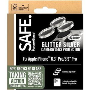 PanzerGlass SAFE Camera Apple iPhone 16 Pro/15 Pro/16 Pro Max/15 Pro Max trblietavo strieborné HoOps