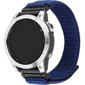 FIXED Nylon Sporty Strap na Garmin QuickFit 26 mm tmavomodrý