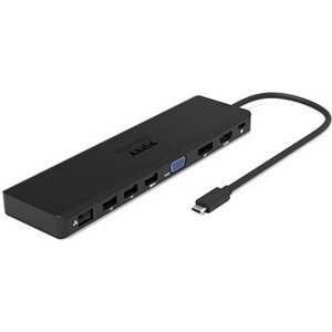 PORT CONNECT Dokovacia stanica 11 v 1, 1× 4K, RJ45, HDMI, Display Port, VGA, USB-C 100W, 4× USB-A,micro/SD