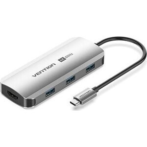 Vention USB-C to HDMI/USB 3.0× 3/PD Docking Station 0.15M Gray Aluminum Alloy Type