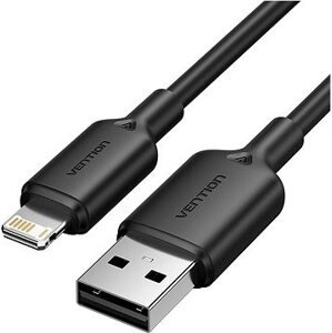 Vention USB 2.0 Type-A Male to Lightning Male 2.4A Cable 1M Black PVC Type