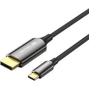 Vention Cotton Braided 8K Bi-Directional USB-C Male to DisplayPort Male Cable 2M Black Zinc Alloy Ty