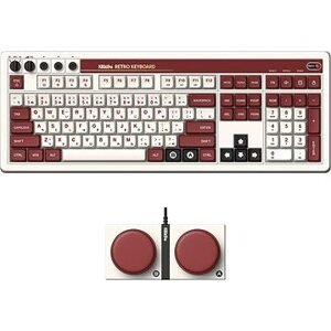 8BitDo Retro Mechanical Keyboard (Fami Edition) with Integrated Numpad + Dual Super Buttons - UK